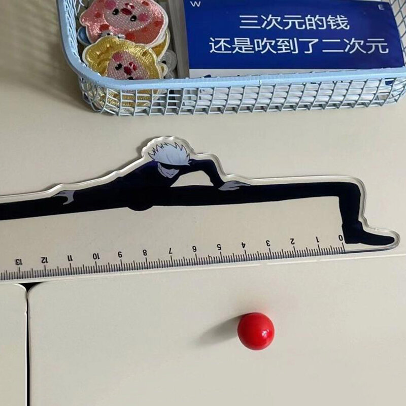 Jujutsu Kaisen gojo Satoru อุปกรณ์ต่อพ่วงอนิเมะเครื่องเขียนผู้ปกครองที่สร้างสรรค์เครื่องมือสำรวจเส้นเครื่องชั่งน้ำหนักสูง