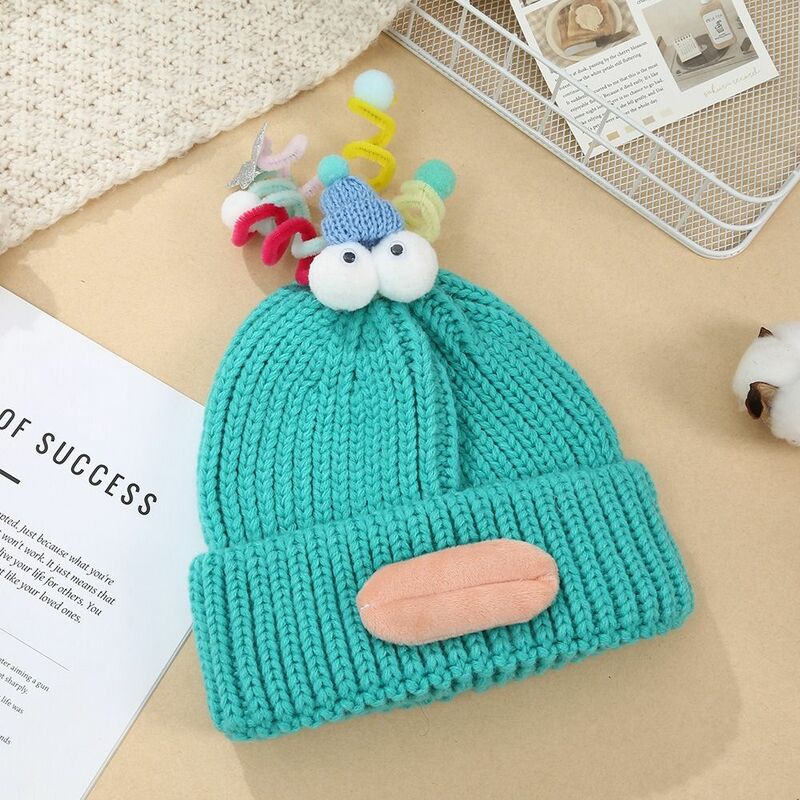 Sausage Mouth Sausage Mouth Braid Beanie Wool Crotch Candy Colored Cartoon Knitting Hat Cartoon Funny Sausage Mouth Hat Student