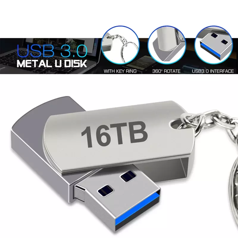 عالية السرعة USB 3.0 بندريف ، معدن Cle فلاش حملة ، المحمولة SSD ذاكرة USB ، جديد ، شحن مجاني ، 2 تيرا بايت ، 4 تيرا بايت ، 8 تيرا بايت ، 16 تيرا بايت ، 2022