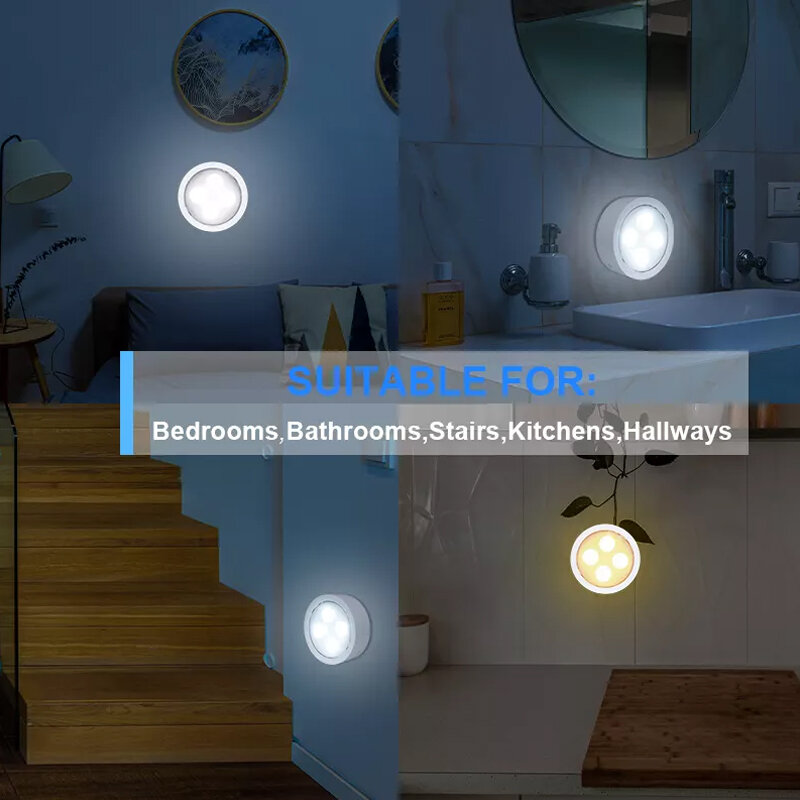 الذكية اللاسلكية التحكم عن بعد عكس الضوء ليلة ضوء الزخرفية خزانة المطبخ الدرج الإضاءة 3 ألوان 8 LED عفريت ضوء
