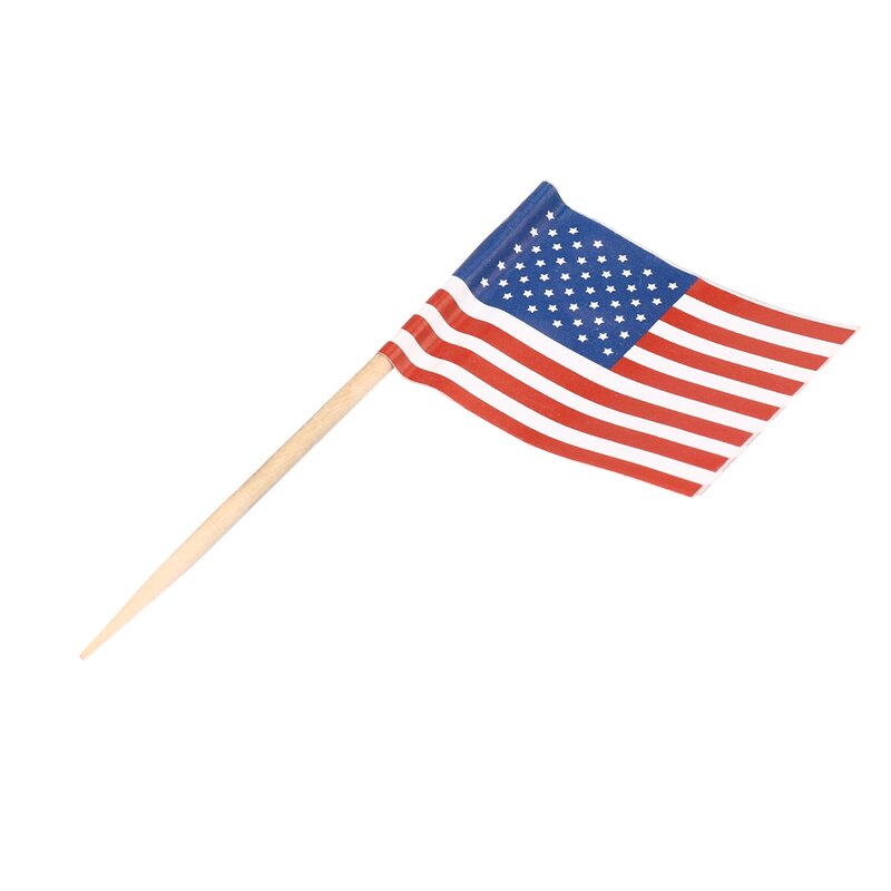 أعواد أسنان العلم الأمريكية للحفلات ، مختارات طعام صغيرة ، ديكور كب كيك ، شطيرة ، شطيرة