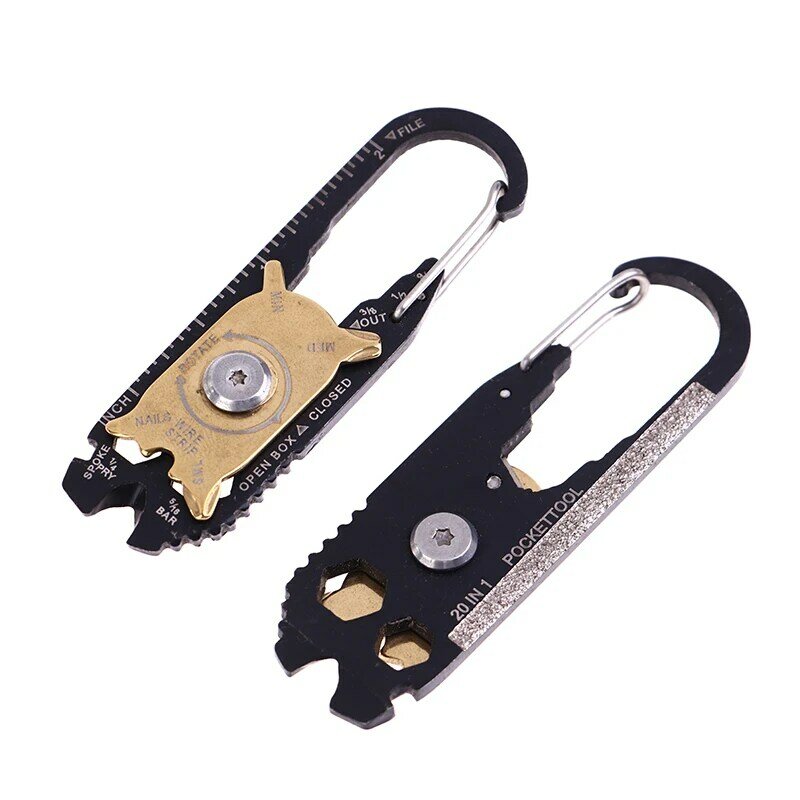 Roulette 20 In 1 Stainless Steel Wrench Screwdriver EDC Keychain Outdoor Gadgets