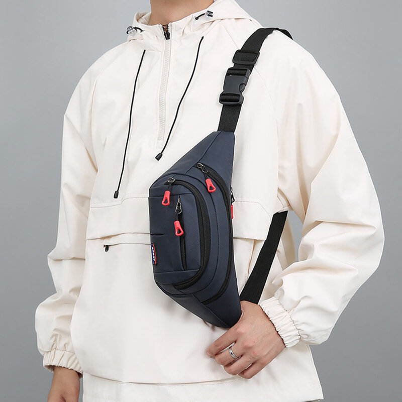 Bolsa de cintura com alça ajustável para homens e mulheres, cinto, bolsos com 4 zíper, viagem, caminhada, corrida, moda