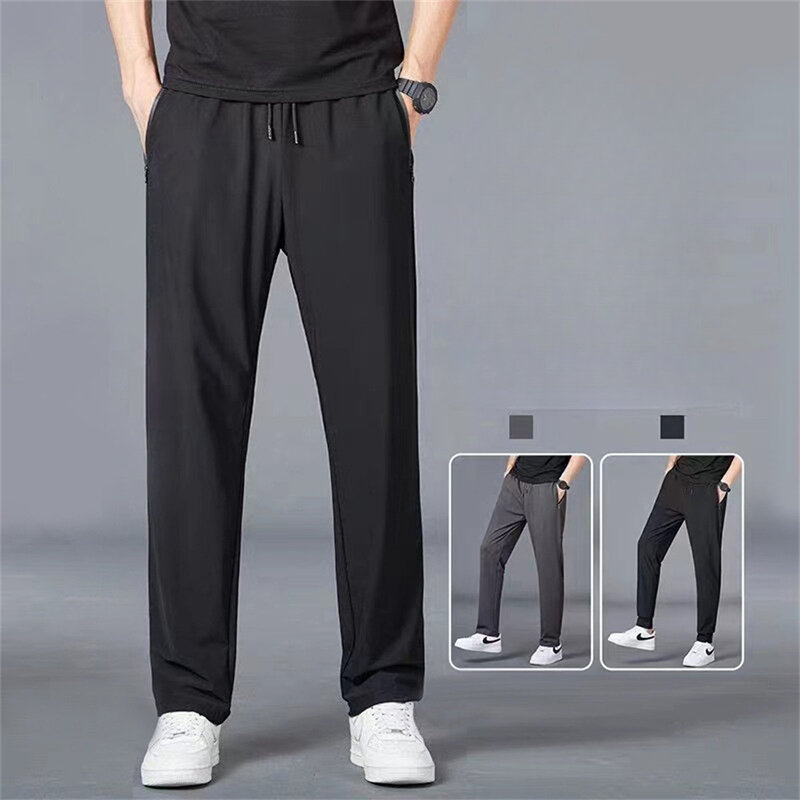 Letnie oddychające siateczkowe czarne spodnie dresowe męskie odzież sportowa luźne spodnie męskie casualowe spodnie dresowe Plus rozmiar 5XL 6XL