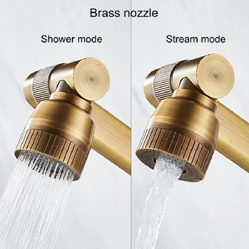 Addensare lavello da bagno in ottone rubinetto rotante miscelatore per lavabo gru rubinetto per acqua soffione doccia accessori idraulici per accessori da bagno