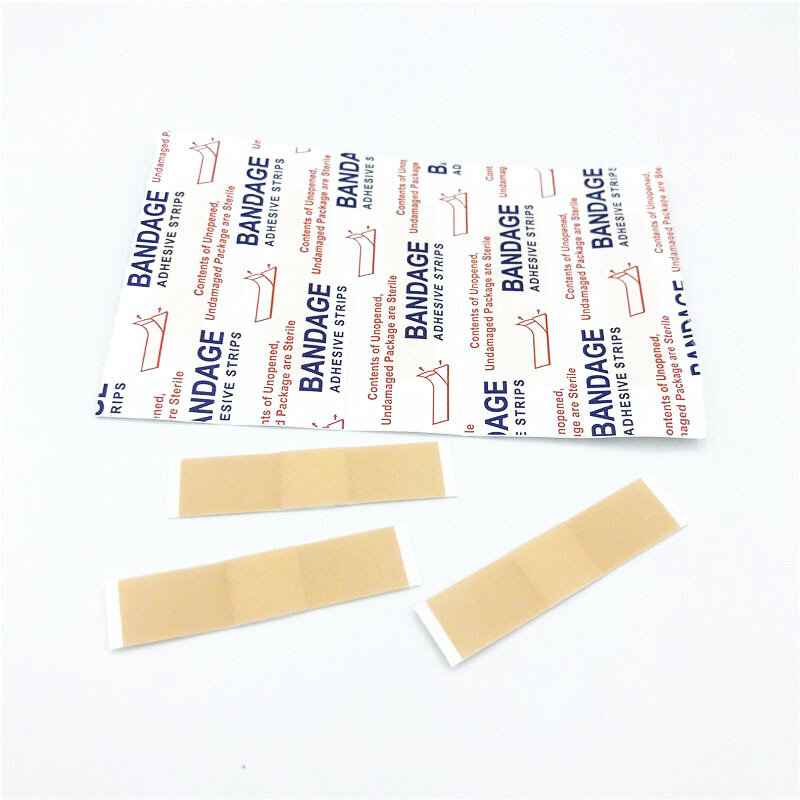 Mini band-aid para crianças, emplastros para primeiros socorros, fita adesiva para bandagens, letras inglesas, adesivo para pele para crianças, 4x1cm, 50 peças por conjunto