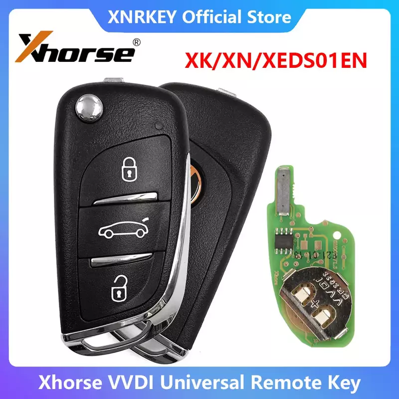 XNRKEY-mando a distancia Universal inalámbrico, cable VVDI2, 5/10 piezas, 3 botones, XK/XN/XEDS01EN, para VVDI MINI, MAX Progr