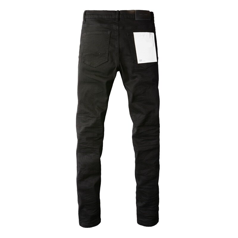 Новинка 2024, модные трендовые джинсы высокого качества, брендовые джинсы, американская уличная мода, черного цвета