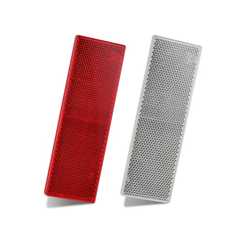 1PC 147*47*6mm Truck Motorcycle Adhesive Rectangle Plastic Reflector Reflective Warning Plate Stickers Safety Sign Red/White