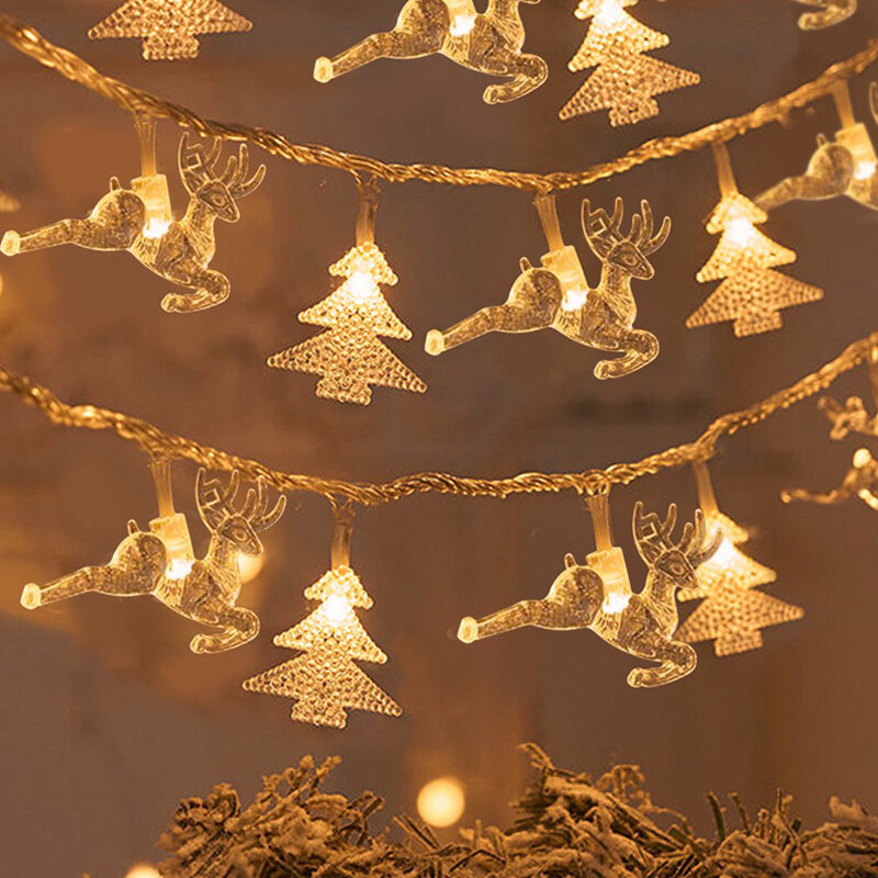배터리 전원 눈송이 크리스마스 LED 스트링 조명, 화환 야외 램프, 정원 요정 조명, 2024 새해 장식, 1.5 M, 3M