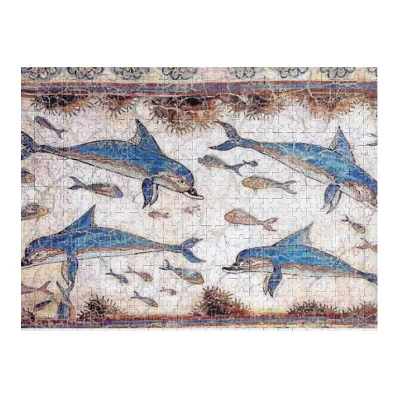 Minoan Dolphins INS Fresco Puzzle Jigsaw karya seni teka-teki kustom Jigsaw