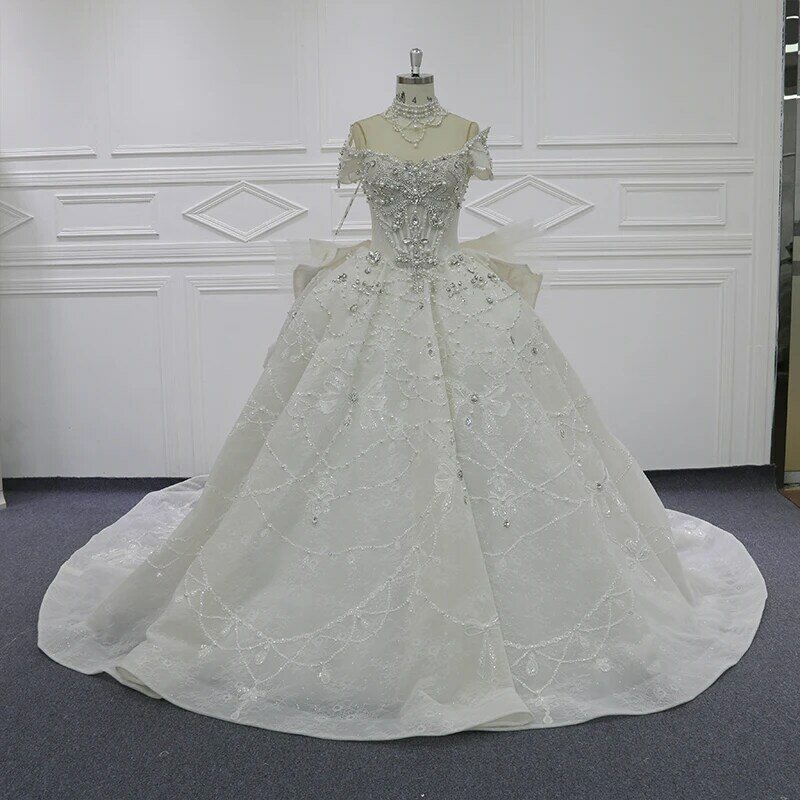 Renda feminina e tule uma linha de luxo vestidos de noiva 352
