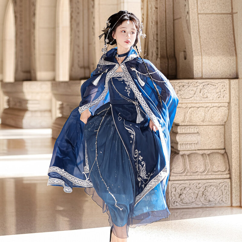女性のためのjskmiao江服,オリジナルデザイン,夢のような銀河,漢服の要素,滑り止めドレス,完全なセット,エキゾチック