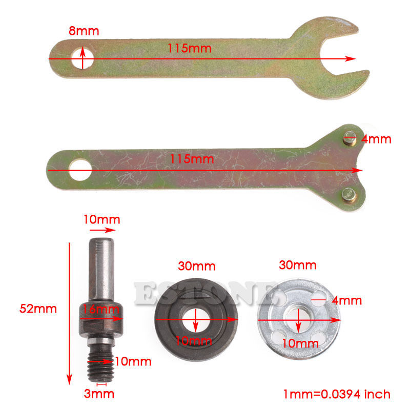 Kit de soporte de disco de adaptador de mandril de amoladora angular de taladro de agujero M10/16mm, Kit de llave inglesa, envío directo