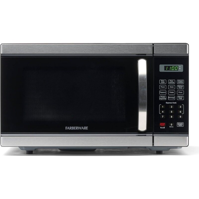 Countertop Microwave Oven 1000 Watts, 1.1 cu ft - With LED Lighting and Child Lock - Perfect for Apartments and Dorms