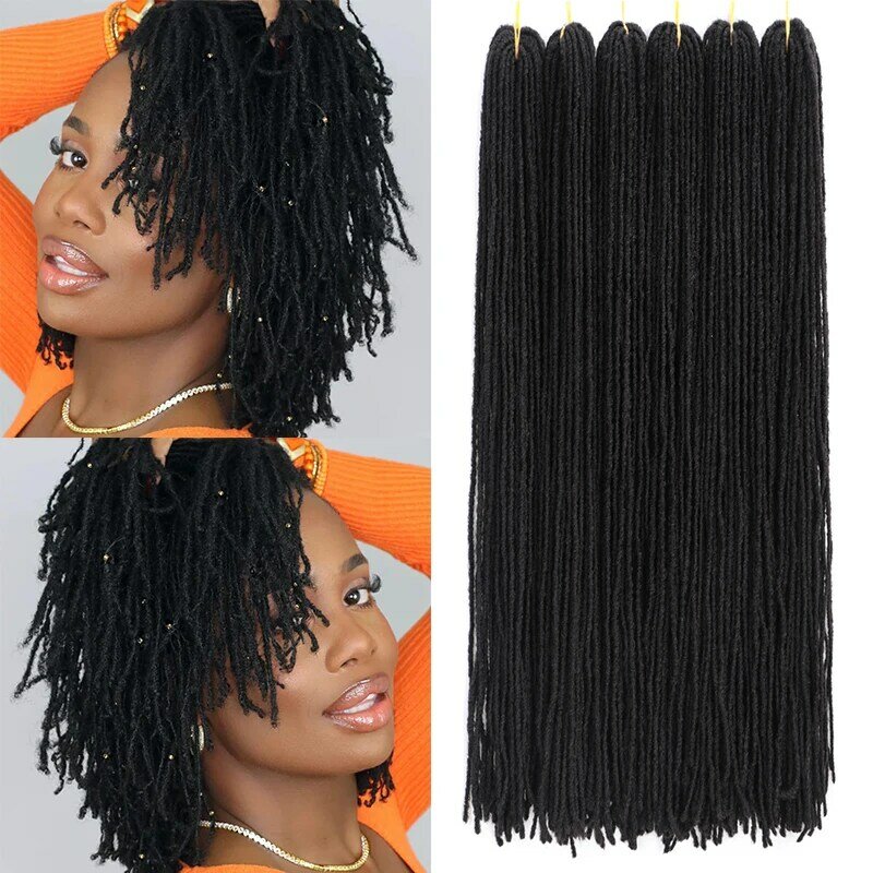 Sister Locks Hair Extensions 18 Inches Pure Color Blonde/Brown/Bug/Black Dreadlocks Synthetic Hair for Women Crochet Hair