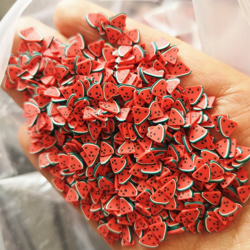 2000 stücke 20g künstliche gefälschte Frucht scheiben Füller für DIY Nägel Kunst Tipps Schleim Obst für Kinder Zubehör liefert Dekoration