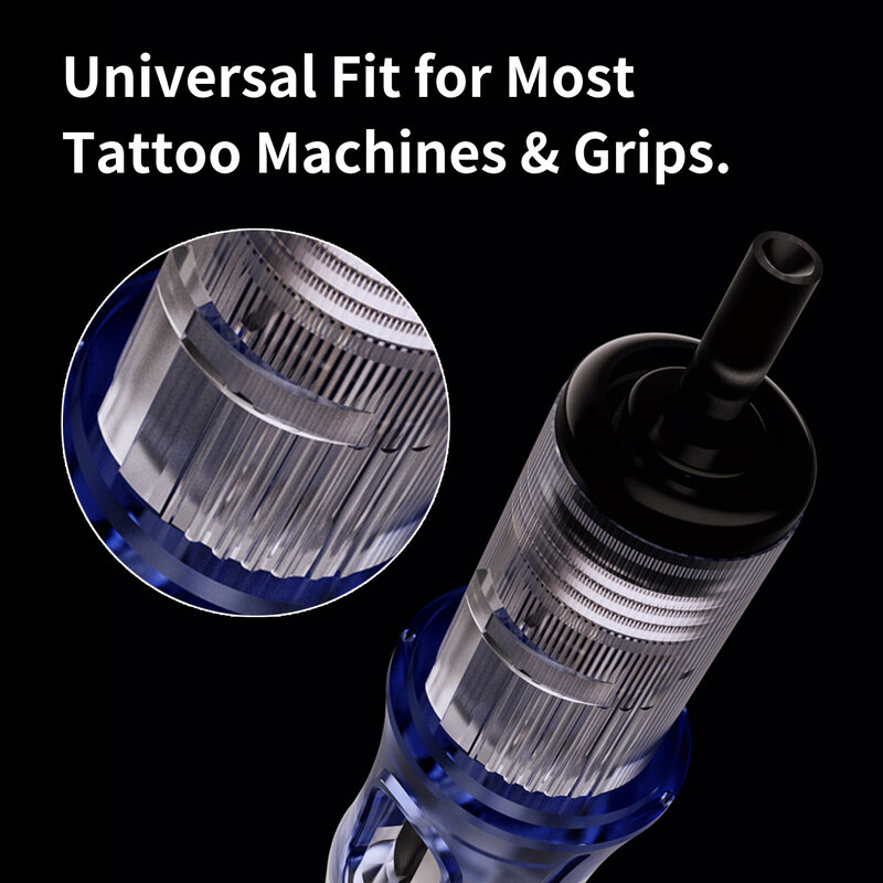 Bronc 50PCS agujas para tatuar de tatuaje profesionales avanzadas Caja máquina pmu mixta para desinfectar agujas de Seguridad estériles cartuchos para tatuar tattoo supplies