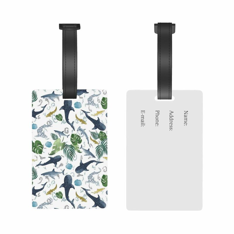 Shark Reef Luggage Tags Suitcase Accessories Travel PVC Fashion Baggage Boarding Tag Portable Label Holder ID Name Address