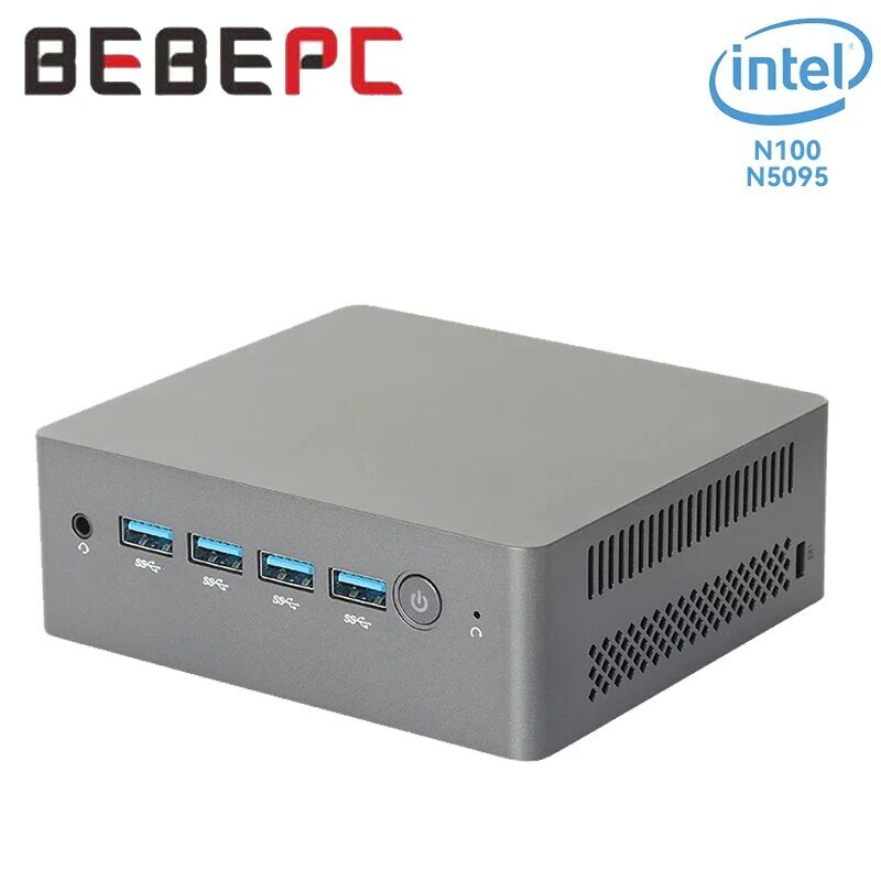 BEBEPC-Mini PC Dual LAN para el hogar, Ordenador de oficina con Inter N100/N5095 DDR5, compatible con Win10, Linux, WiFi6, Bluetooth 4,2, psense Firewall