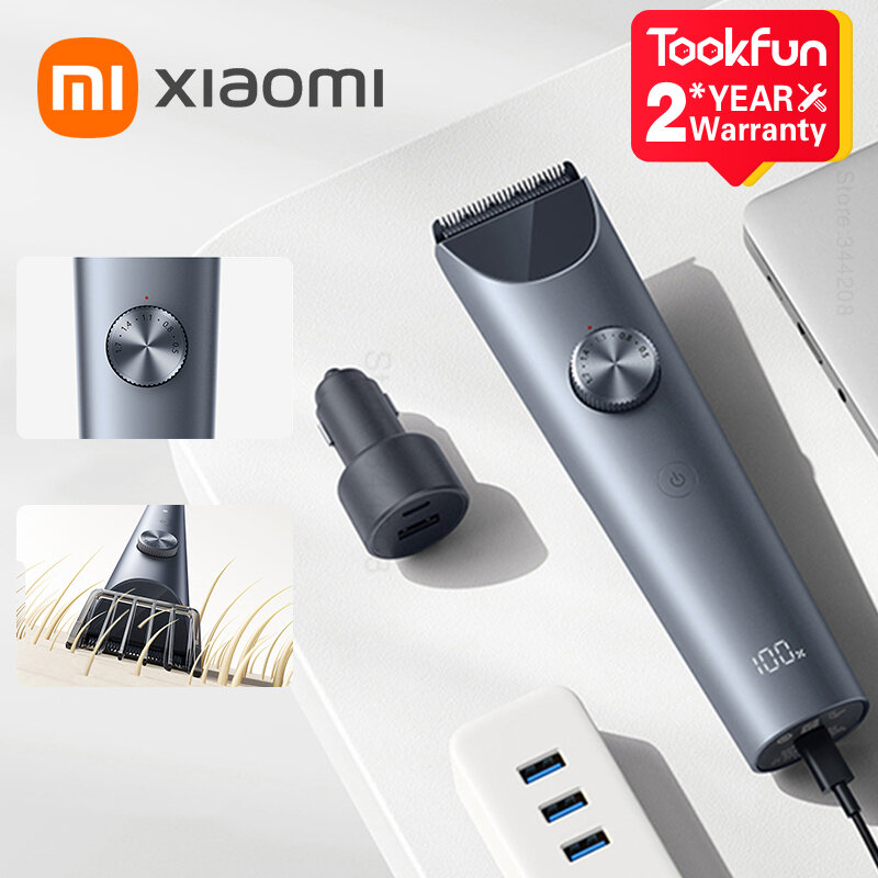 Neue Xiaomi Mijia Haars chneide maschine 2 Titan legierung Klinge Männer Koteletten Elektro rasierer drahtlose Haars ch neider Trimmer Friseur Cutter