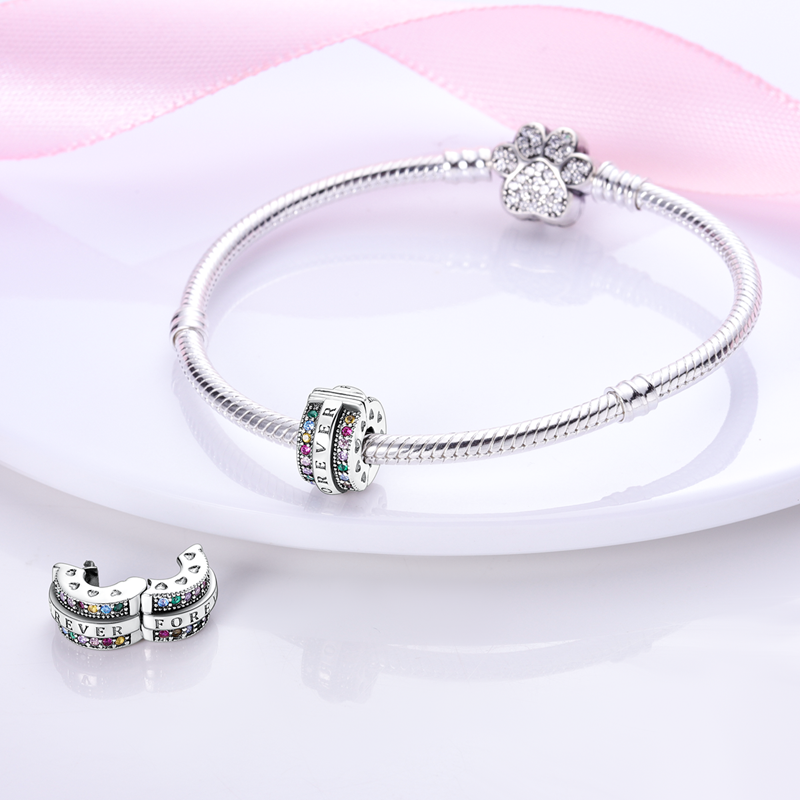 925 Sterling Silver Sparkling zircone Star Moon Butterfly Spacer Beads Fit Pandora bracciali originali creazione di gioielli di compleanno fai da te
