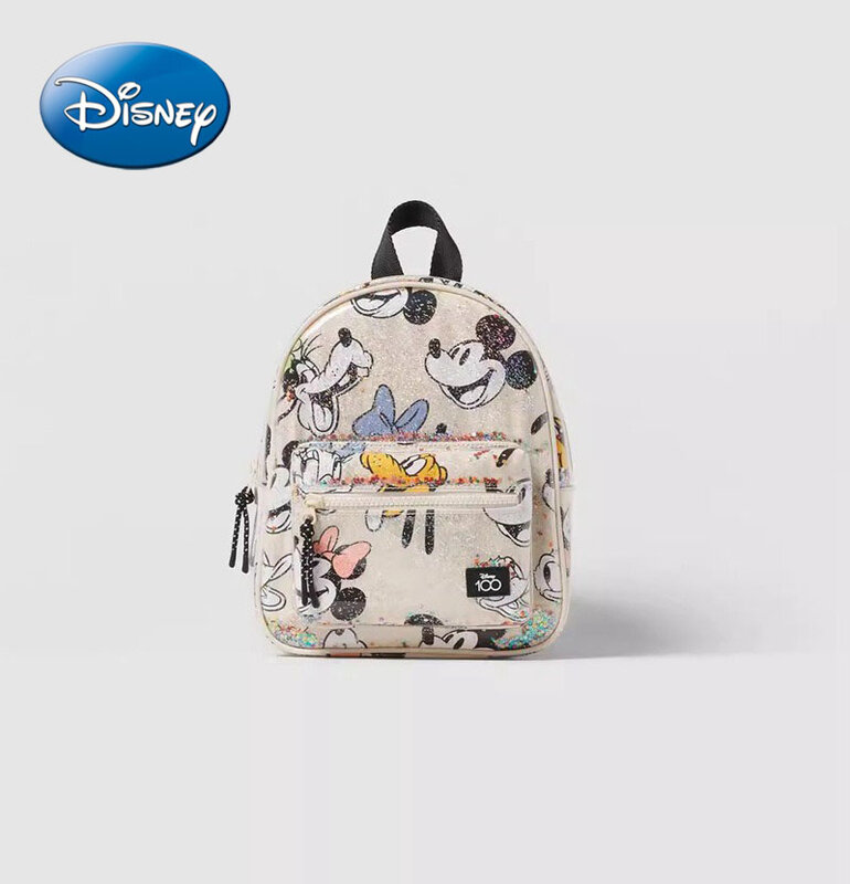Disney-Meninas Mickey Mouse Print Mochila, Armazenamento De Viagem, Desenhos Animados, Bonito, Bebê, Mini, Moda