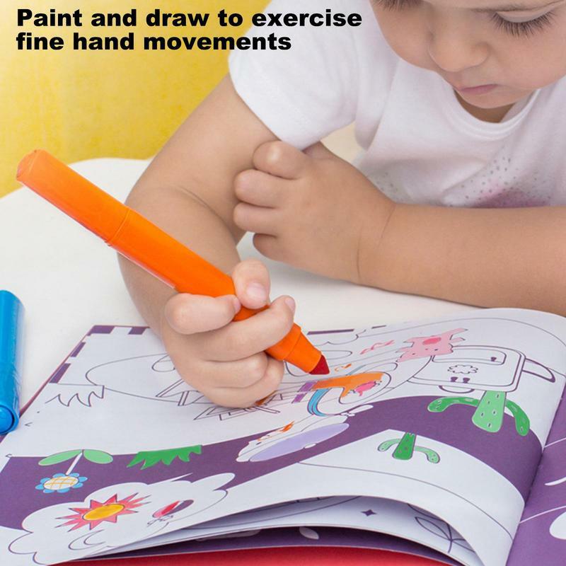 Детские книжки-раскраски, книги для рисования, раннее обучение, геометрические развивающие игрушки, пищевые чернила, геометрический Раннее обучение рисованию
