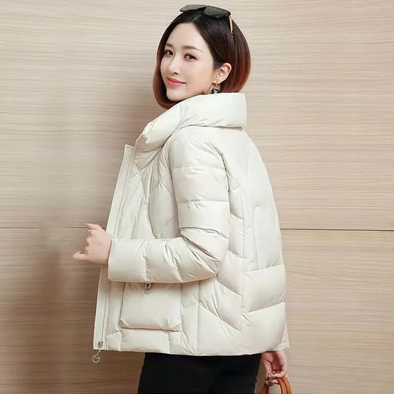 2021 nova jaqueta de algodão ms casaco gola pequena selvagem senhoras jaqueta outono e inverno manter quente curto casaco feminino