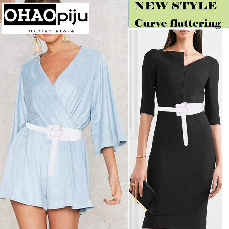 OHAOPIJU-Cintos de couro ajustáveis para mulheres, cinto fino para senhoras, atado decorativo, alça feminina, fino, novo, 2024