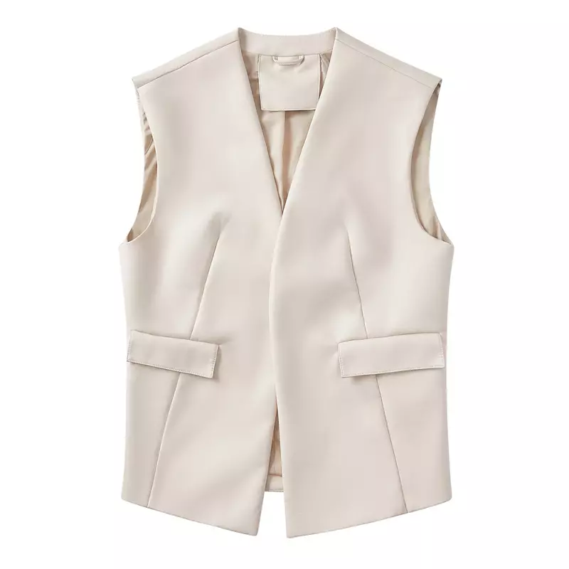 New Fashion Women PU Leather Vest Waistcoat Female Sleeveless Jacket Black