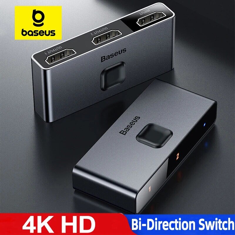 Baseus 4K HD переключатель HDMI-совместимый адаптер для Xiaomi Mi Box HD Переключатель 1x 2/2x1 для PS4/3 TV Box переключатель 4K HD двунаправленный переключатель