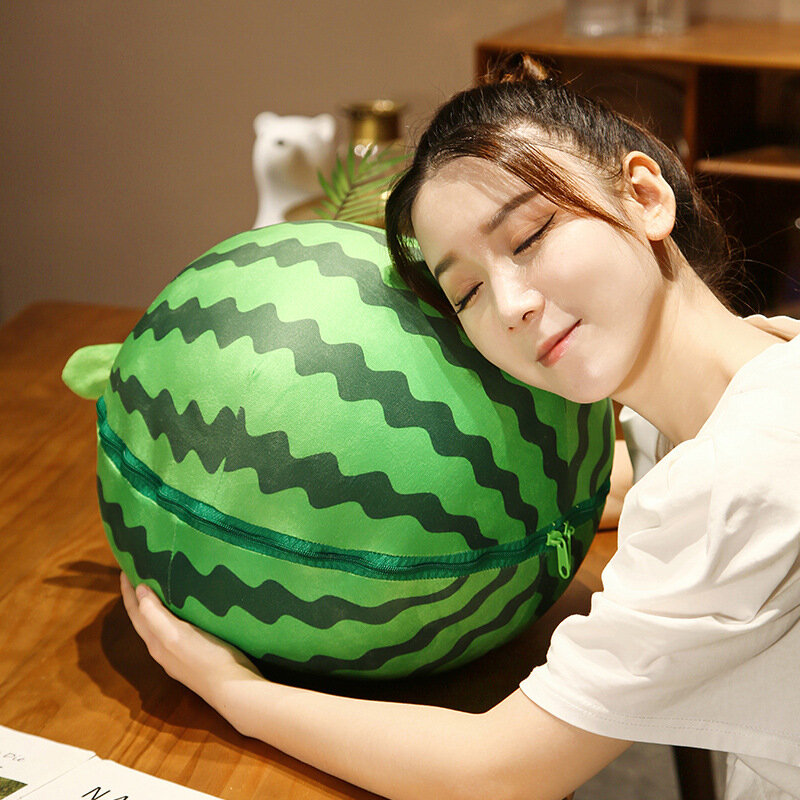 Sztuczna poduszka na pluszowa poduszka arbuza dmuchana Sofa poduszka do siedzenia Anime wypchany miękkie zabawki dla dzieci dla dziewczynek wystrój domu
