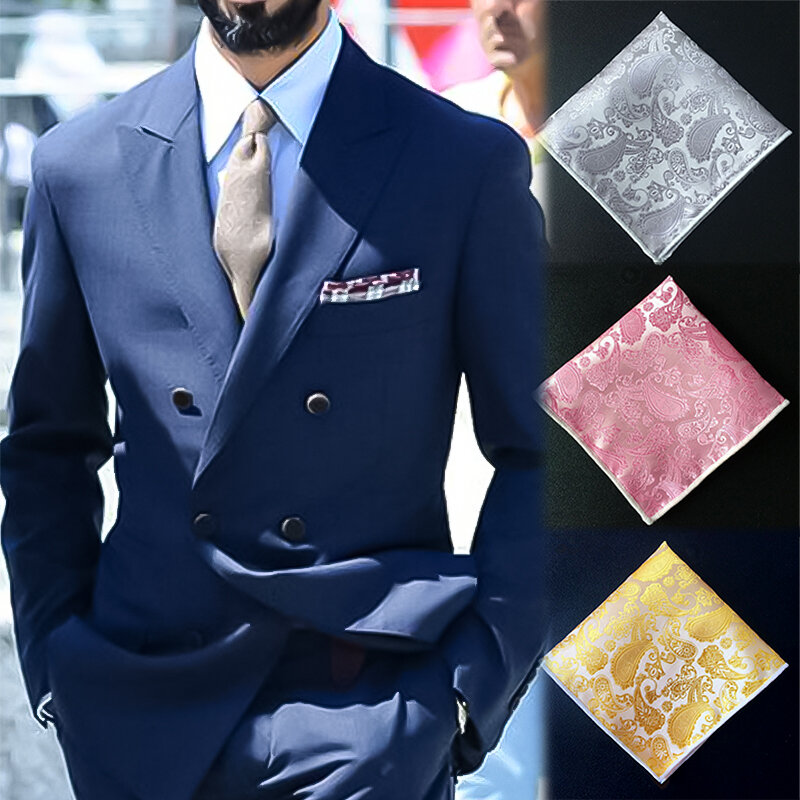 Pañuelos cuadrados de bolsillo para hombre, traje de negocios