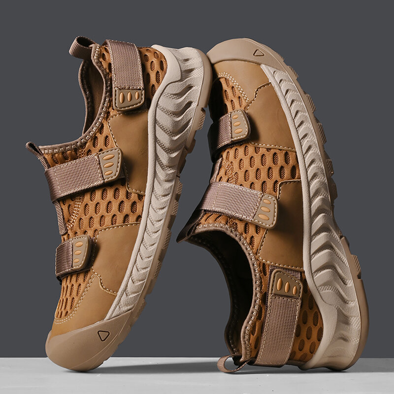 Nowe letnie męskie trampki oddychające wkładane mokasyny męskie buty na co dzień z antypoślizgową siateczką męskie wodoodporne spacery Zapatos
