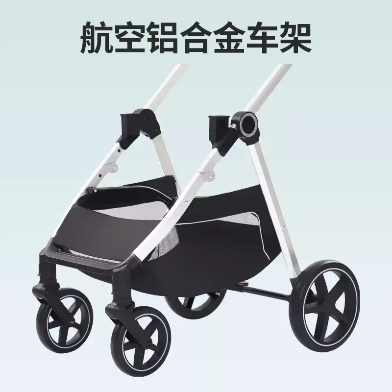 Pet StrollersCat and dog outdoor hiking station wagon bag detachable foldable pet cart aluminum alloy frame