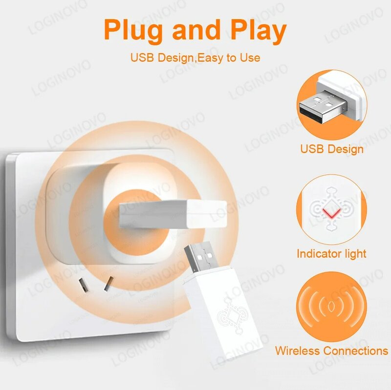 Loginovo Smart Life Zigbee Signal Repeater Tuya USB Signal Amplifier Extender Smart Home Automation Required Zigbee Gateway Hub