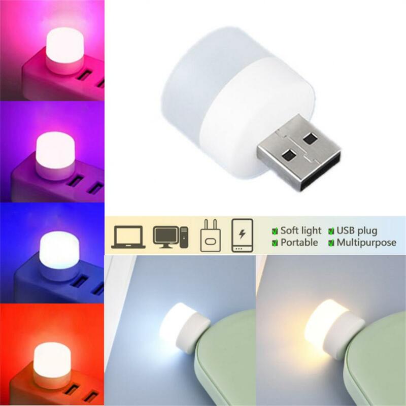 المحمولة ليلة ضوء USB صغير LED مصباح مصابيح صغيرة مستديرة المحمول الطاقة أضواء الكمبيوتر ليلة النوم المنزلية الإضاءة اكسسوارات