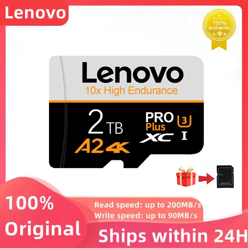 Lenovo 2TB kartu memori kecepatan tinggi, kartu TF SD mikro kelas 10 1TB 512GB 256GB Kelas 10 1TB untuk ponsel Nintendo Switch/Ps4