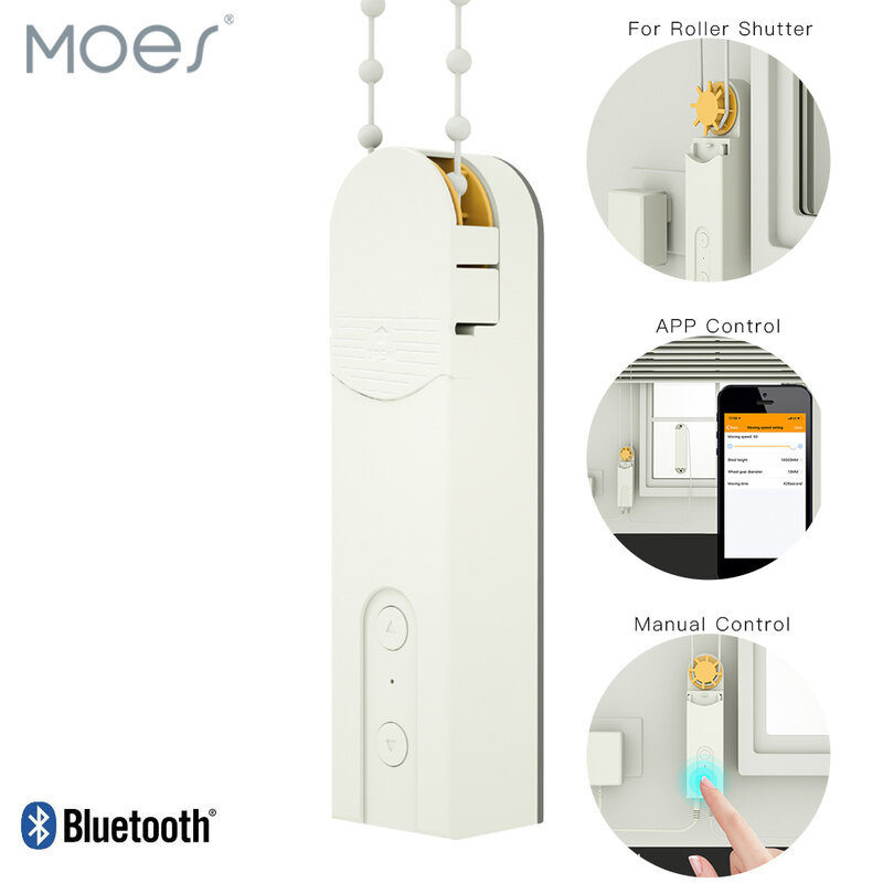 Moes Tuya Roller listrik Bluetooth pintar, Roller buta/tirai Drive kontrol Motor aplikasi hidup pintar nirkabel Remote Control Gateway