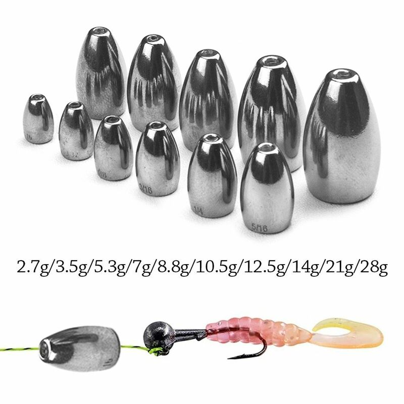 1/2/5pcs Fishing Tungsten fall Tungsten Sinkers 2.7g-28g Fishing Weights Sinkers For Bass Tackle Accessories Additional Weight