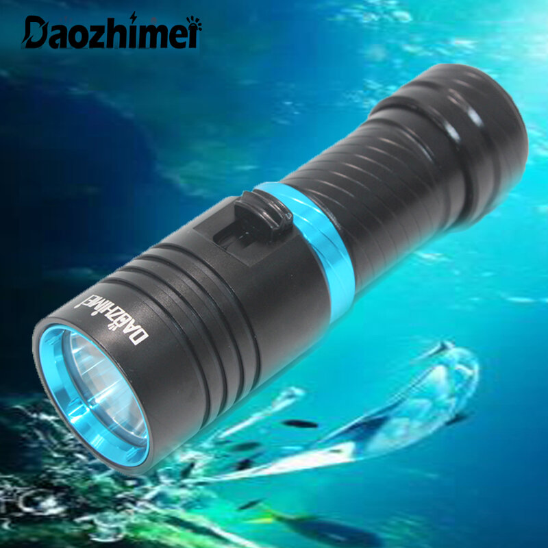 Impermeável IPX8 mergulho lanterna, L2 LED Scuba Diver luz, 100m, 26650, lanterna, camping, pesca, tocha