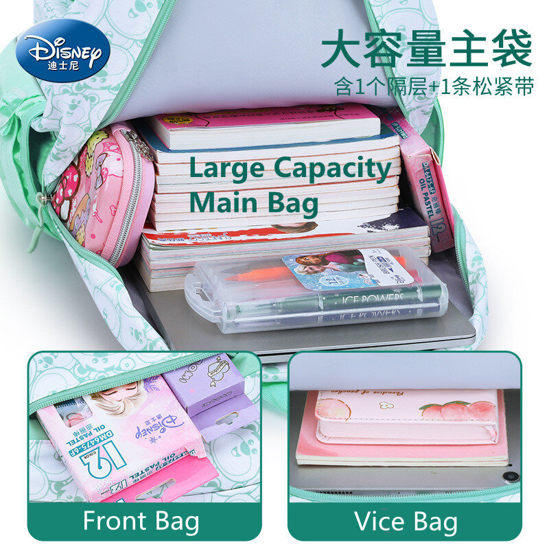 Школьные портфели для девочек 3-6 классов Disney Lotso, ортопедический рюкзак на плечо для учеников средней и начальной школы, вместительные