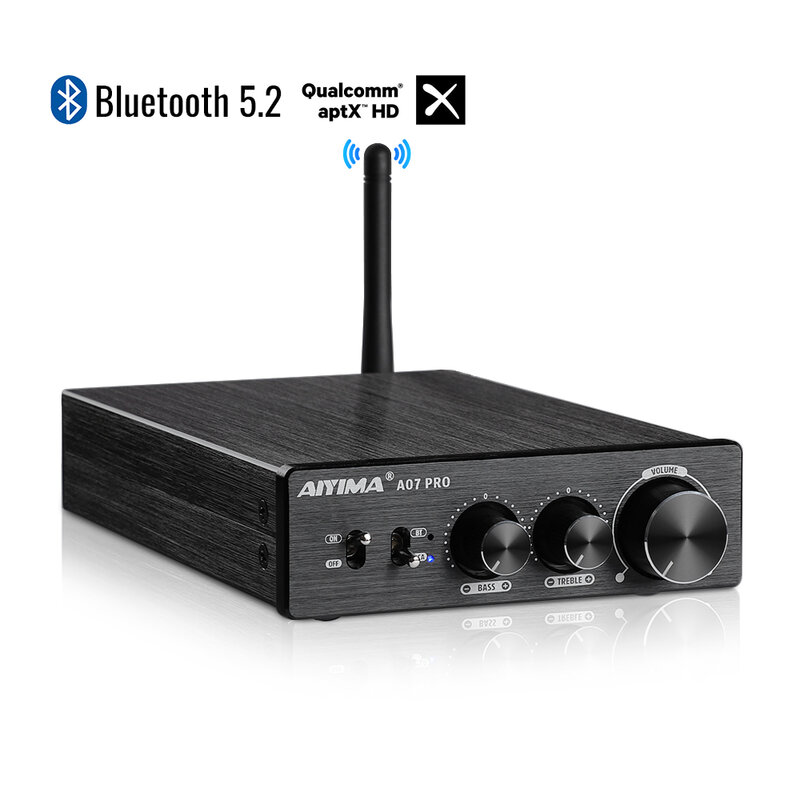 AIYIMA A07 PRO Bluetooth усилитель TPA3255 QCC304X стерео 2,0 каналов 300WX 2 мощный цифровой усилитель RCA APT-X домашний звуковой усилитель