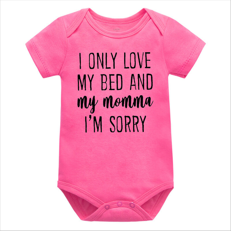 I Only Love เตียงของฉันและ Momma ของฉันขอโทษเด็ก Onesie ของขวัญวันแม่ของขวัญเด็ก mother 'S Day ทารกเสื้อผ้า