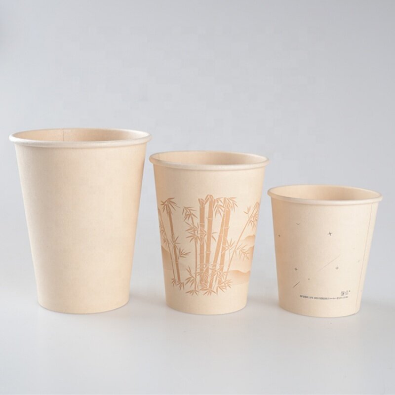 뚜껑이 있는 뜨거운 커피 음료용 일회용 테이크 아웃 이중벽 종이컵, 맞춤형 로고 인쇄 제품