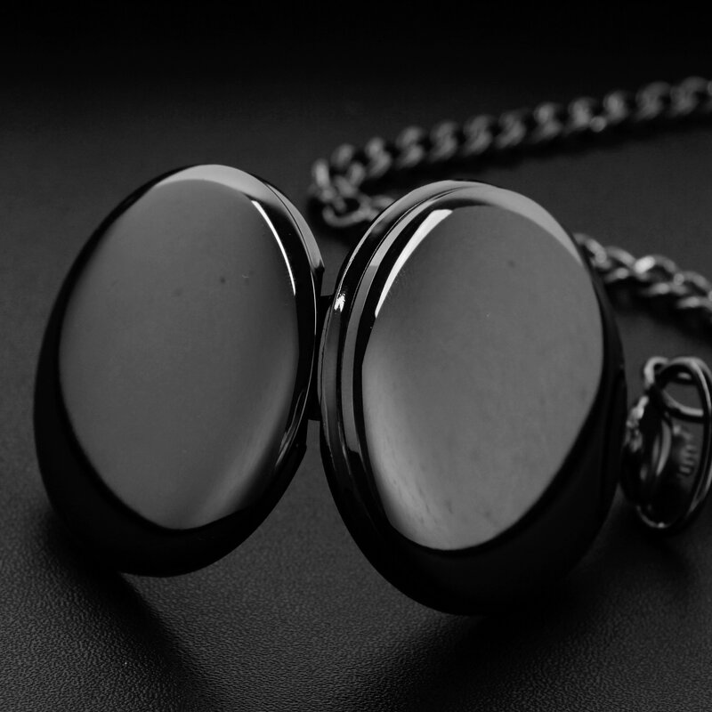 Unisex preto quartzo relógio de bolso, relógio FOB, presente requintado, minimalismo, alta qualidade, clássico, luxo, clássico