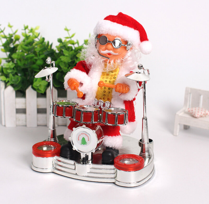 Nowy zabawki elektryczne dla dzieci zabawny Święty Mikołaj z lampkami muzycznymi kołyszący taniec Święty Mikołaj dekoracja stołu prezenty świąteczne