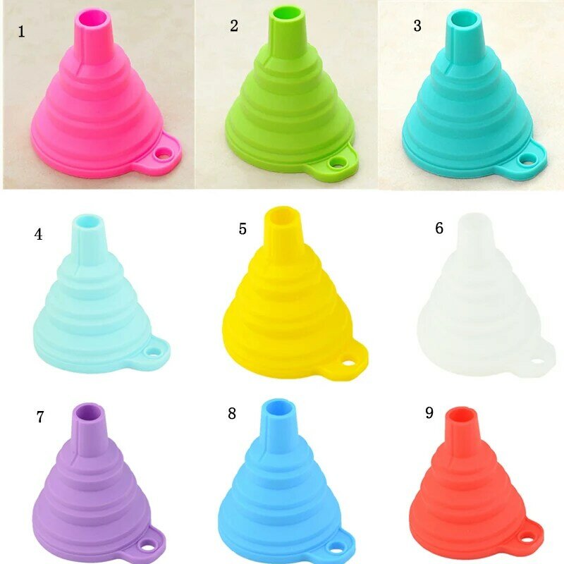 Foldable Funnel Silicone Collapsible Portable Funnels for Fuel Hopper Beer Oil Kitchen Accessories Tools Free Shipping Items