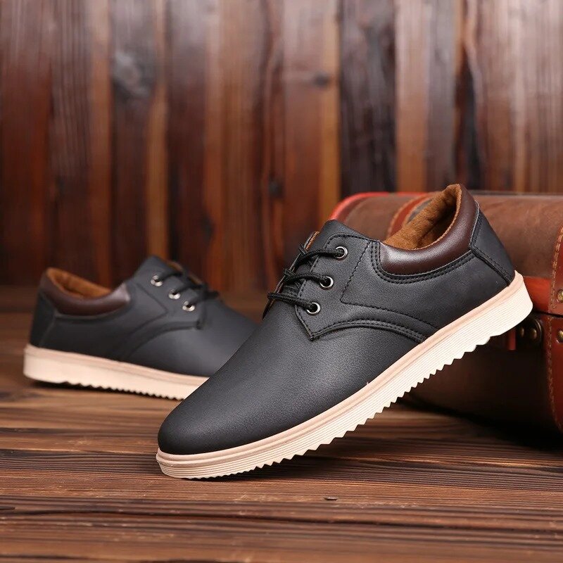 남성용 가죽 캐주얼 신발, 플랫폼 브랜드, 편안한 플랫 바닥 패션, 2024 옥스포드 신발